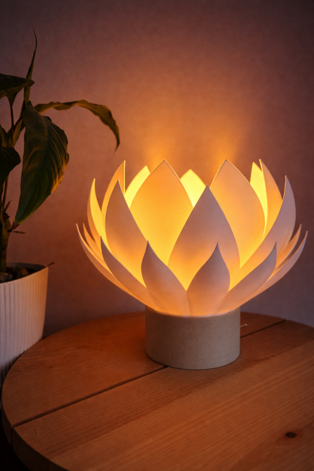 Lotia Dekoratif Masa Lambası Meşe Taban