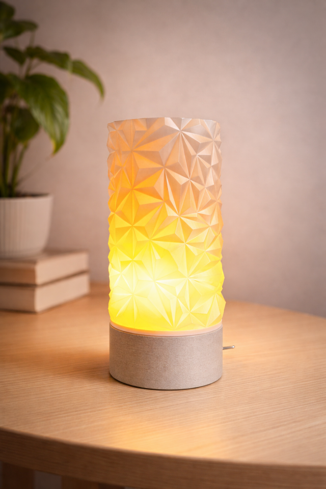 Kora Dekoratif Masa Lambası Meşe Taban