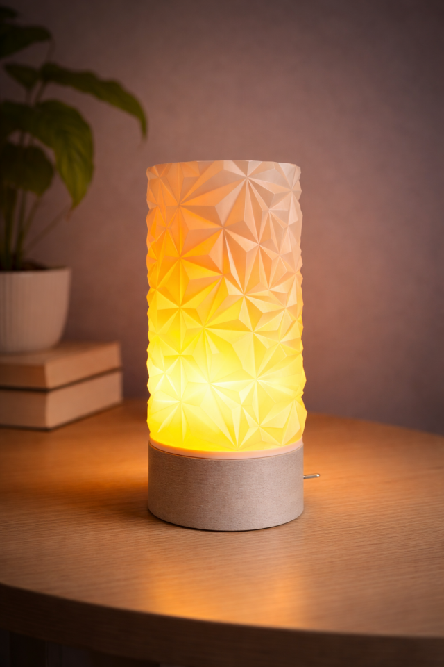 Kora Dekoratif Masa Lambası Meşe Taban