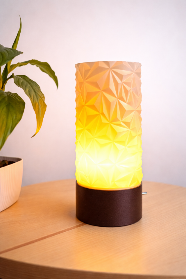 Kora Dekoratif Masa Lambası Ceviz Taban