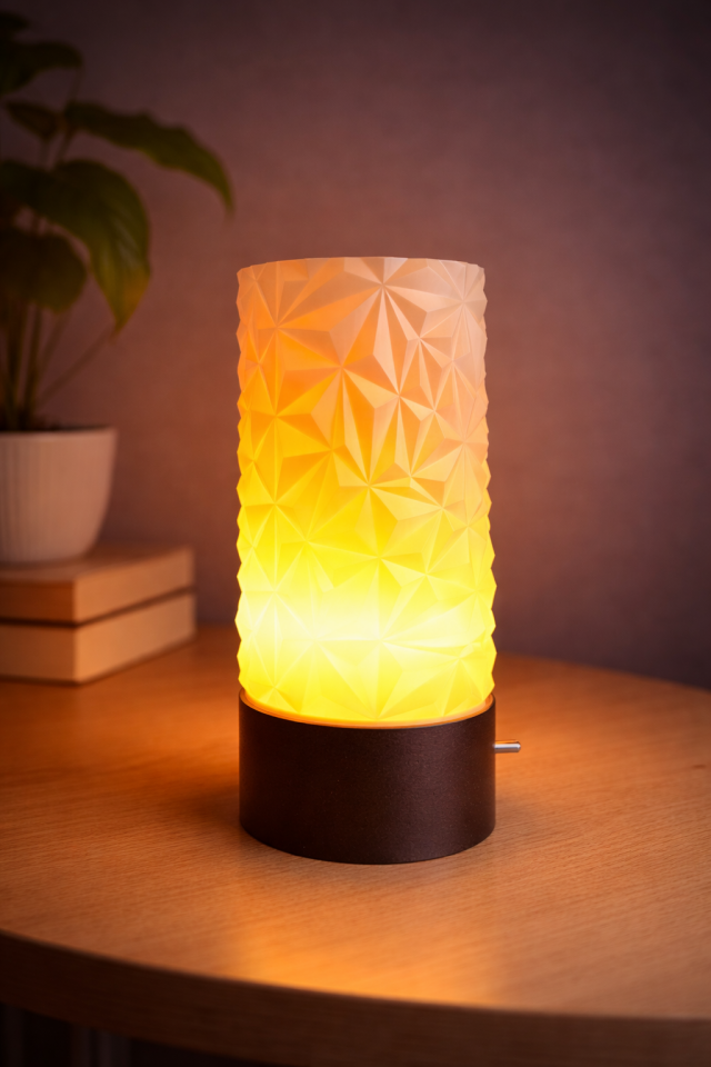 Kora Dekoratif Masa Lambası Ceviz Taban