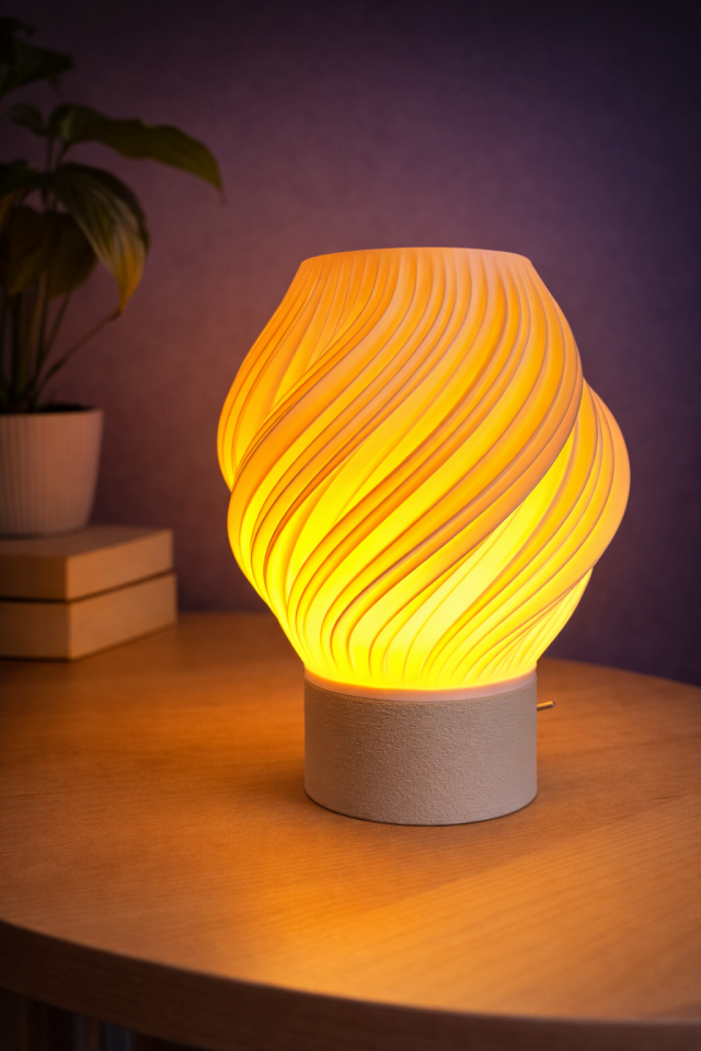 Amber Dekoratif Masa Lambası Taş Taban